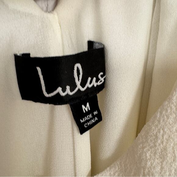 Lulus White Sleeveless Mini Swing Dress Womens M Graduation Bridal Classic - Picture 3 of 5